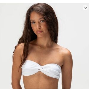 Full Tilt Swim White Bandeaux Bikini Top